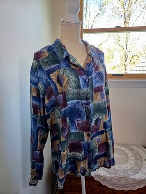 Vintage Dressbarn 100% Silk Button-Up Top
